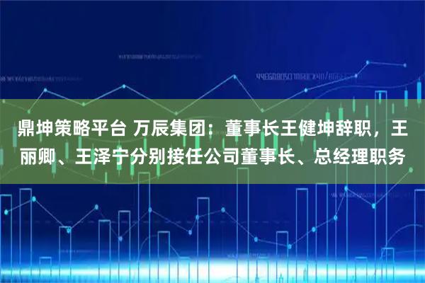 鼎坤策略平台 万辰集团：董事长王健坤辞职，王丽卿、王泽宁分别接任公司董事长、总经理职务