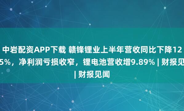 中岩配资APP下载 赣锋锂业上半年营收同比下降12.65%,净利润亏损收窄,锂电池营收增9.89% | 财报见闻