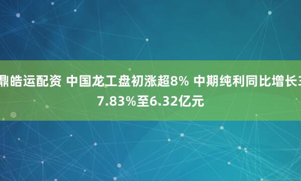 鼎皓运配资 中国龙工盘初涨超8% 中期纯利同比增长37.83%至6.32亿元