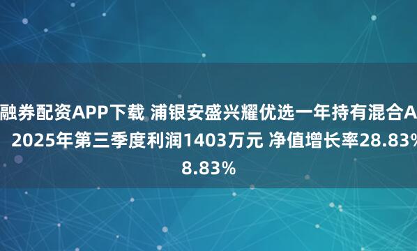 融券配资APP下载 浦银安盛兴耀优选一年持有混合A：2025年第三季度利润1403万元 净值增长率28.83%